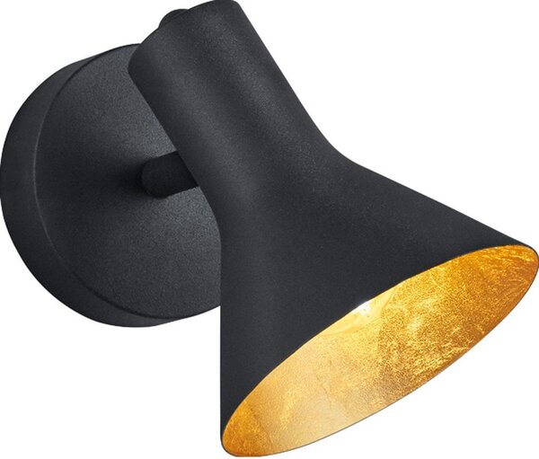 Lampada da parete nera in metallo ø 11 cm Nina – Reality