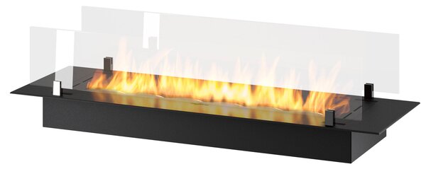 Bruciatore a Bioetanolo da Incasso 100x32x15 cm Insert Slim 1000 Nero con Vetro