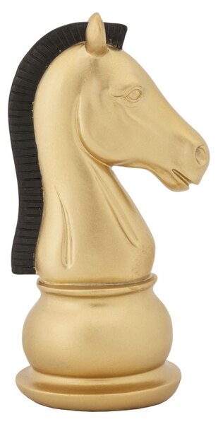 Statua Cavallo Oro e Nero 10,5x8,5x19 cm in Poliresina