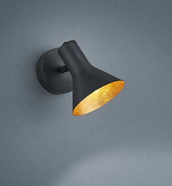 Lampada da parete nera in metallo ø 11 cm Nina – Reality
