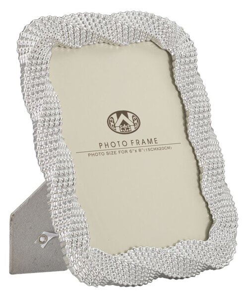 Cornice Bead Silver 20x2x25,3 cm in Poliresina e Vetro