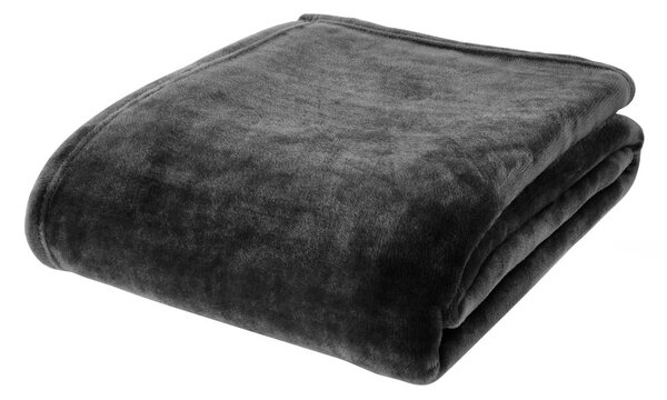 Coperta nera in micropile 130x170 cm Raschel Velvet – Catherine Lansfield