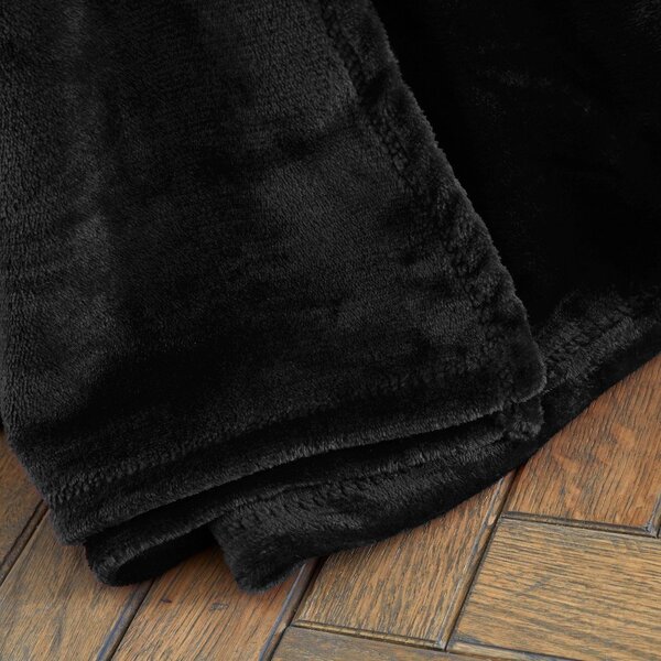 Coperta nera in micropile 130x170 cm Raschel Velvet – Catherine Lansfield