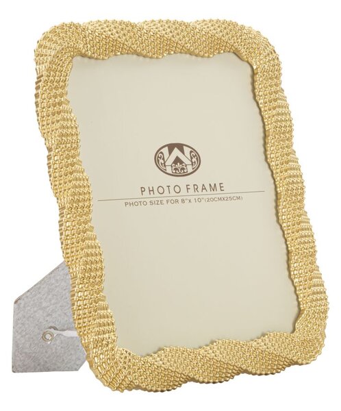 Cornice Bead Oro 25x2,2x30,2 cm in Poliresina e Vetro