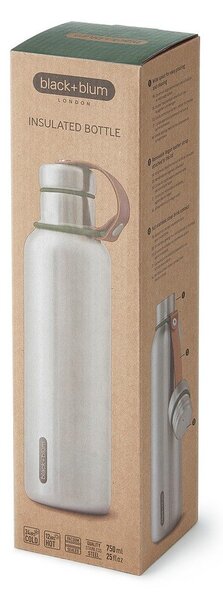 Bottiglia termica argentata in acciaio inox 750 ml – Black + Blum