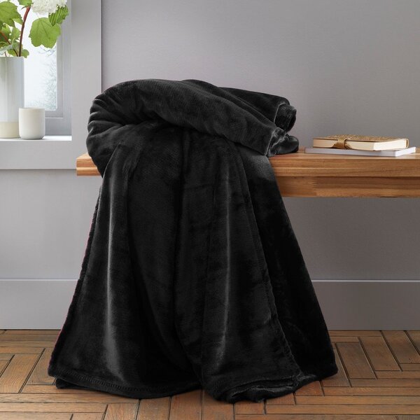 Coperta nera in micropile 130x170 cm Raschel Velvet – Catherine Lansfield
