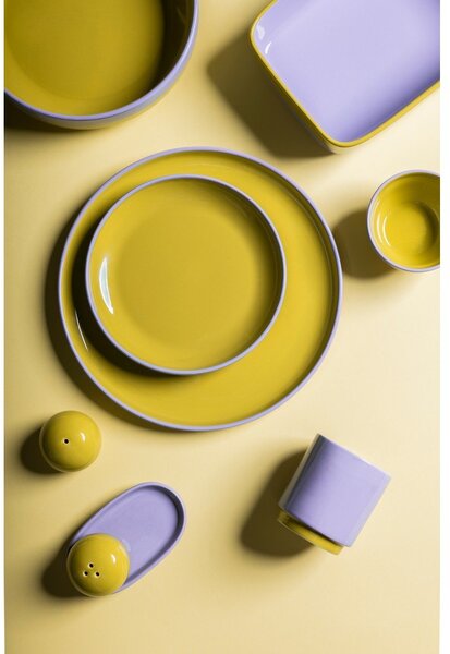 Piatto da dolce verde/viola in gres ø 18 cm Duo – ONA