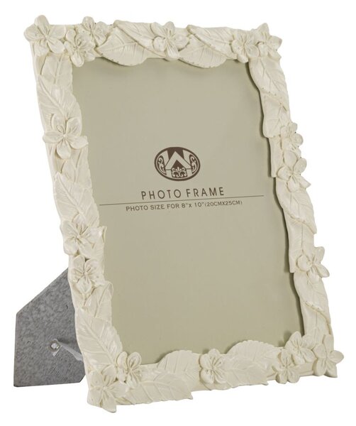 Cornice Leaf Cream 26x2x30,7 cm in Poliresina e Vetro