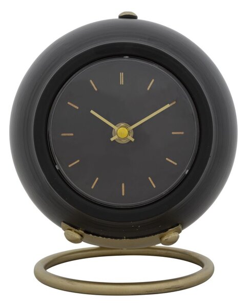 Orologio da Tavolo Ball Nero 16x13x19 cm in Ferro e Plastica