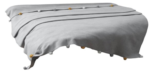 Copriletto grigio in vello 150x200 cm Pom Pom – Mijolnir