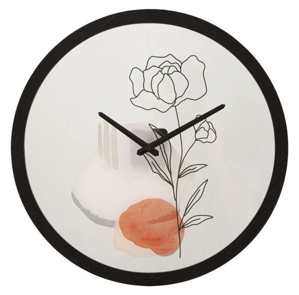 Orologio da Muro Flower 1 Ø 40x3,5 cm in Ferro e Vetro