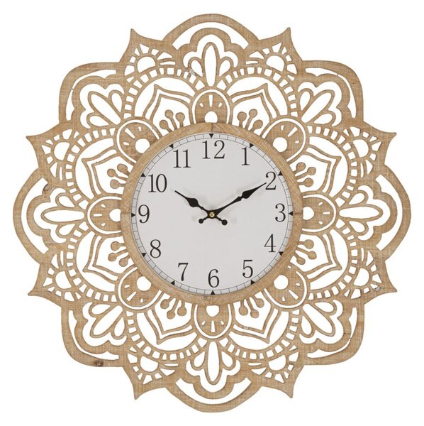 Orologio da Muro Carving Ø 60x4,5 cm in Rattan