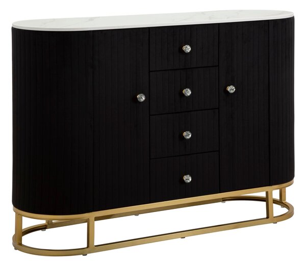 Mobile Montpellier Nero 120x40x85 cm in Ferro Legno