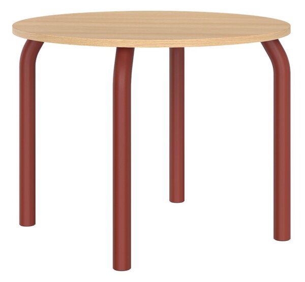 Tavolo da pranzo rotondo con piano effetto rovere ø 100 cm Meko – noo.ma