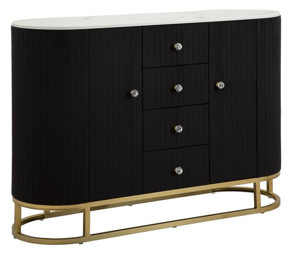 Mobile Montpellier Nero 120x40x85 cm in Ferro Legno