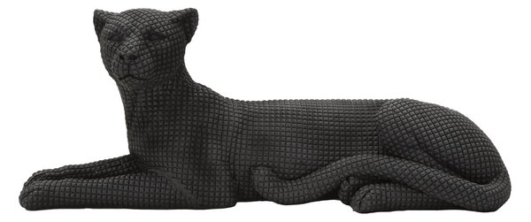 Statua Leopardo Sdraiato Nero 38x12,5x15,3 cm in Poliresina