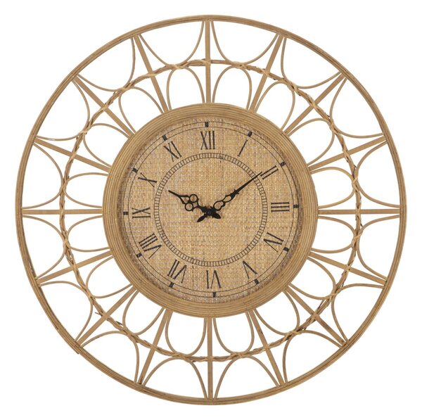 Orologio da Muro Panama Ø 76x2,5 cm in Rattan