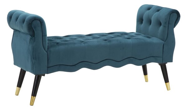 Panchetta Paris Oro 120x40x60 cm in Legno e Poliestere Ottanio