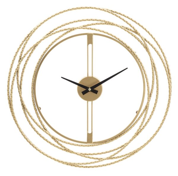 Orologio da Muro Oro Strips Ø 50x4 cm in Ferro