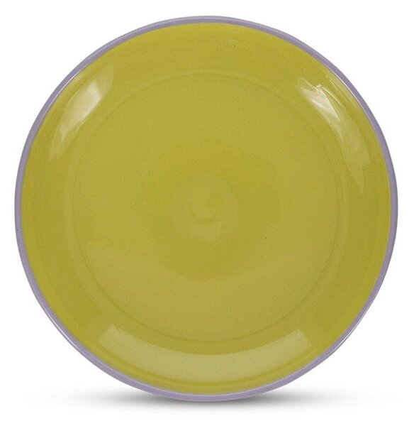 Piatto da dolce verde/viola in gres ø 18 cm Duo – ONA
