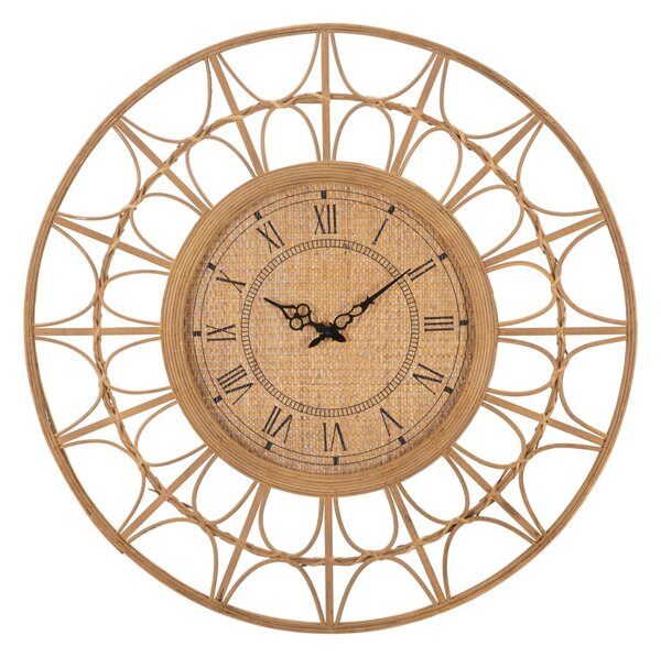 Orologio da Muro Panama Ø 76x2,5 cm in Rattan