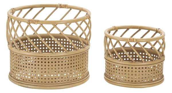 Set 2 Porta Vasi Panama Ø 30x25-22x18 cm in Ferro e Plastica