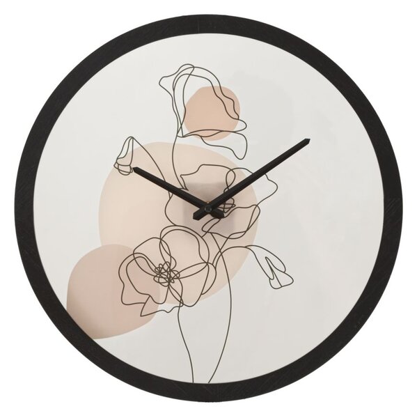 Orologio da Muro Flower 2 Ø 40x3,5 cm in Ferro e Vetro