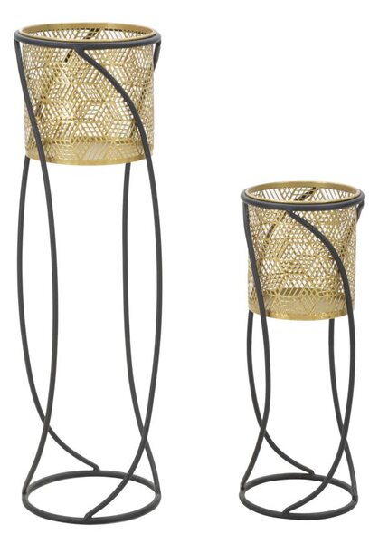 Set 2 Porta Vasi Curvy Ø 23x76-20x51 cm in Ferro