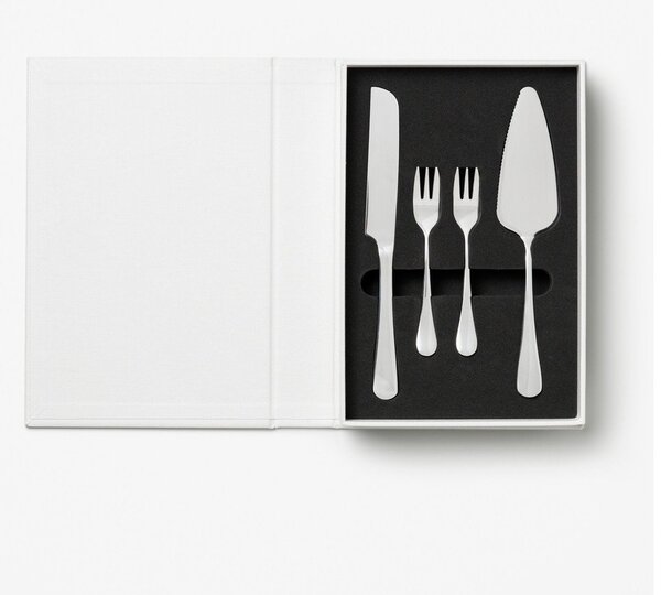 Set di forchettine da dolci bianco/argentato in acciaio inox The Essentials Cake Tools – Printworks