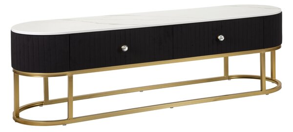 Mobile Tv Montpellier Nero 150x42x45 cm in Ferro Legno