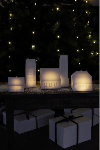Decorazione luminosa bianca con alimentazione a batteria Copenhagen Half-Timbered House – Sirius