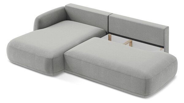 Divano angolare grigio chiaro allungabile (con penisola a sinistra/con chaise lounge) Hale – Makamii