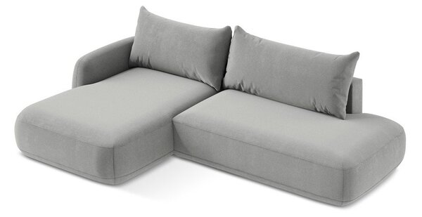 Divano angolare grigio chiaro allungabile (con penisola a sinistra/con chaise lounge) Hale – Makamii