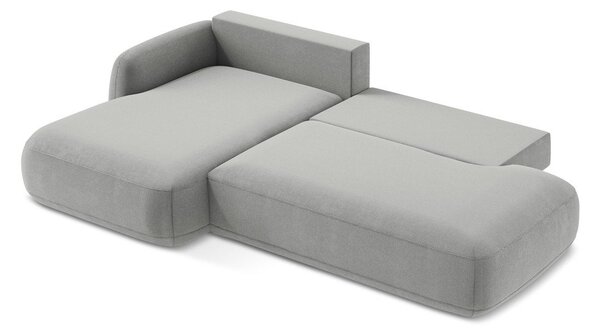 Divano angolare grigio chiaro allungabile (con penisola a sinistra/con chaise lounge) Hale – Makamii