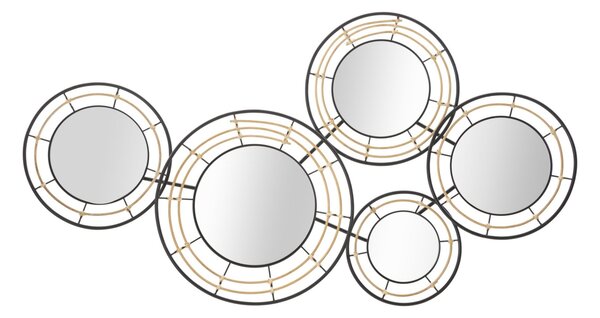 Pannello da Muro con Specchi Oporto 111x9,5x59 cm in Rattan