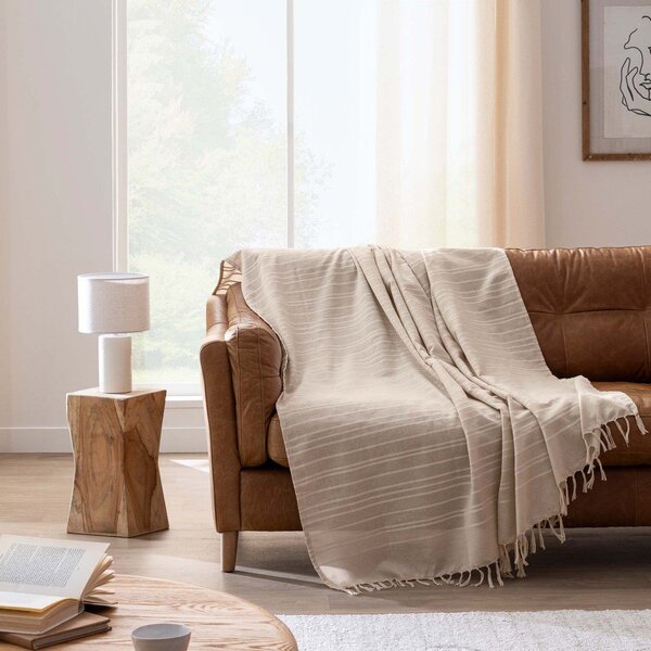 Copriletto beige in cotone 125x150 cm Lilia – douceur d'intérieur
