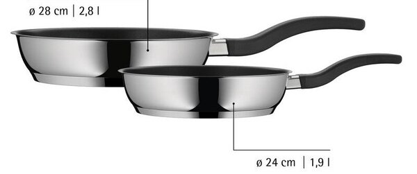 Padelle in set in acciaio inox con superficie in ceramica 2 pz ø 28 cm Devil – WMF