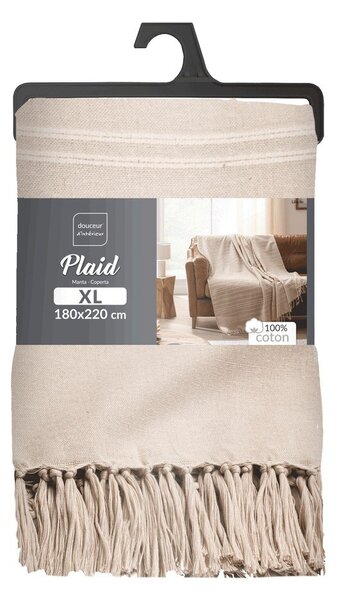 Copriletto beige in cotone 125x150 cm Lilia – douceur d'intérieur