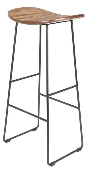 Sedia da bar di colore naturale in teak massiccio (altezza della seduta 76 cm) Tangle – White Label