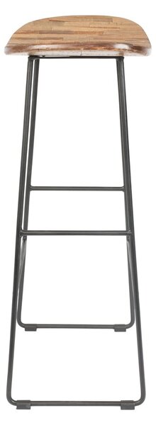 Sedia da bar di colore naturale in teak massiccio (altezza della seduta 76 cm) Tangle – White Label
