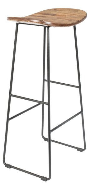 Sedia da bar di colore naturale in teak massiccio (altezza della seduta 76 cm) Tangle – White Label