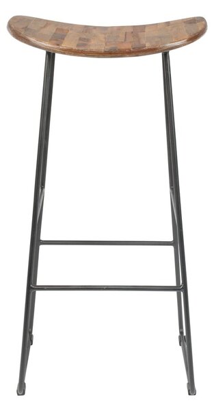 Sedia da bar di colore naturale in teak massiccio (altezza della seduta 76 cm) Tangle – White Label