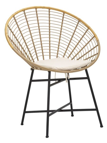 Sedia Panama Grid con Cuscino 72x56,5x88 cm in Ferro e Poliestere
