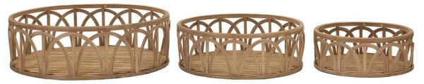 Set 3 Svuota Tasche Fuji Ø 50x16-40x14-30x12 cm in Rattan