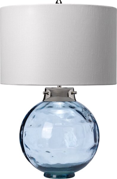 Lampada da tavolo con paralume Kara grigio-blu, 1xE27x60W, vetro, dimensioni: 55,5x35,5x35,5 cm, IP20, Elstead