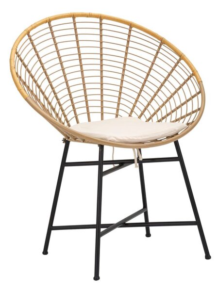 Sedia Panama Grid con Cuscino 72x56,5x88 cm in Ferro e Poliestere