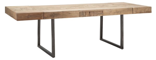 Tavolo da Pranzo Mumbai Allungabile cm 160-240x90x77 cm in Legno e Ferro