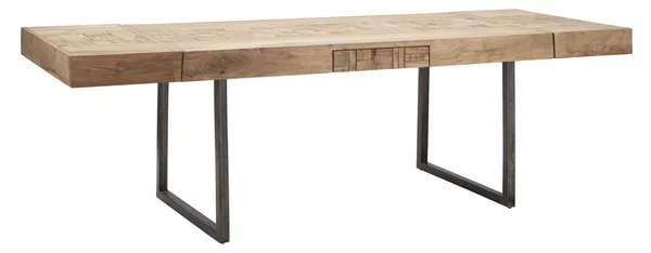 Tavolo da Pranzo Mumbai Allungabile cm 160-240x90x77 cm in Legno e Ferro