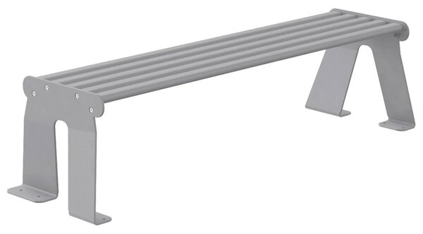 Panchina 3 Posti da Esterno 172x52x44,5 cm in Acciaio Zincato Senza Schienale Grigio Chiaro