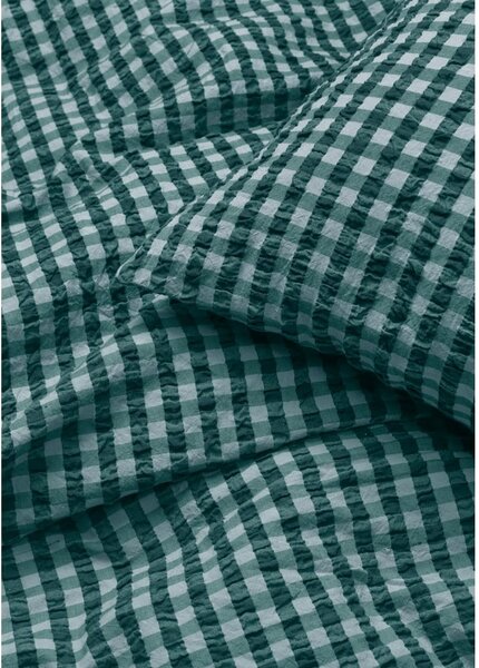 Set copripiumino e federa verde e blu in crêpe per letto singolo 140x200 cm Bæk&Bølge – JUNA